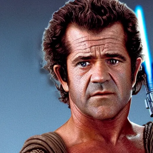 Prompt: Mel Gibson starring in Star Wars