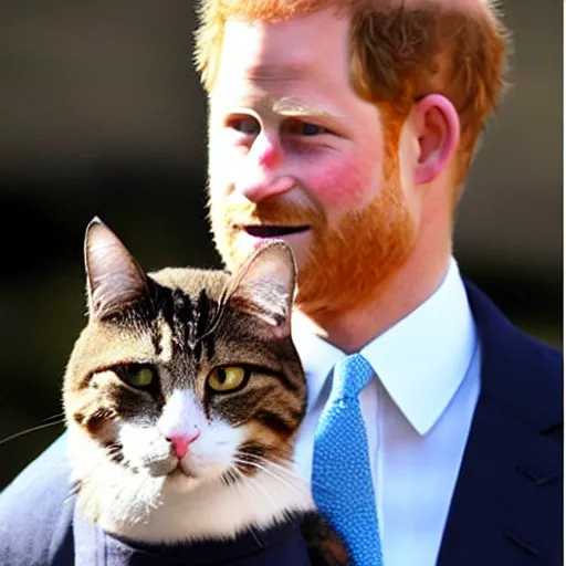 Image similar to “Prince Harry has grown cat fur all over his body”