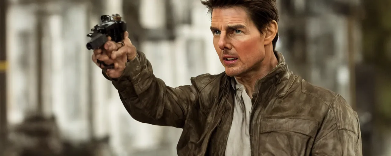 Image similar to ' tom cruise'as'isaac clark ', cinematic scene, award winning