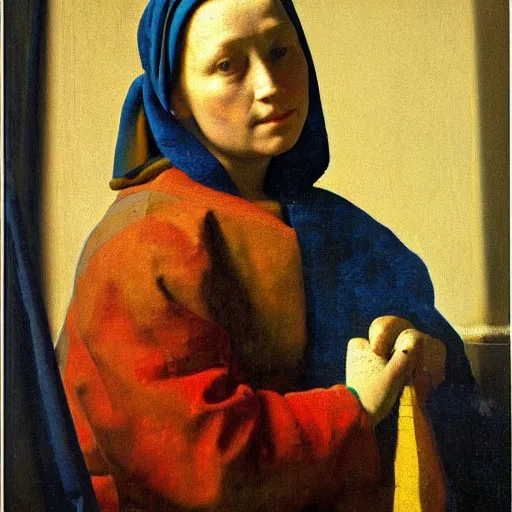 Prompt: the most beautiful woman in the world Vermeer portrait