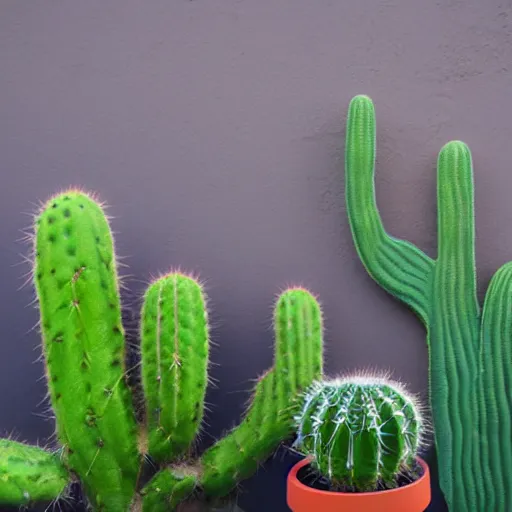 Prompt: cactus plant on the wall