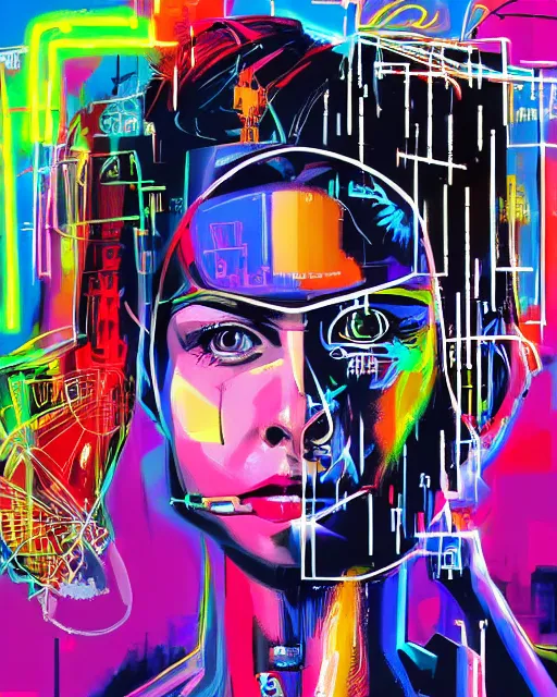 a cyberpunk portrait of olivia newton - john by jean - | Stable ...