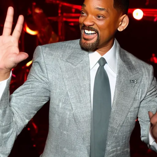 Prompt: Will Smith is dancing in a cabaret