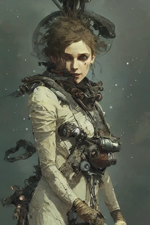 Image similar to A full portrait of a beautiful post apocalyptic offworld arctic nightmaker, intricate, elegant, highly detailed, digital painting, artstation, concept art, smooth, sharp focus, illustration, art by Krenz Cushart and Artem Demura and alphonse mucha