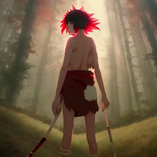 Prompt: princess mononoke by ross draws, painted by ilya kuvshinov, digital anime art by ross tran, composition by sana takeda, lighting by greg rutkowski