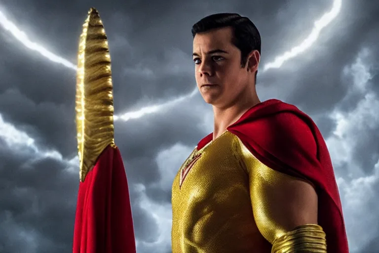 Prompt: david sandberg as shazam from shazam ( 2 0 1 9 ), cinematography