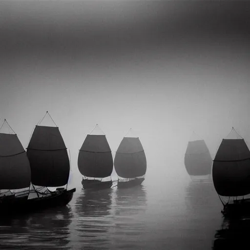 Image similar to hongkong life in a fog morning, by fan ho,