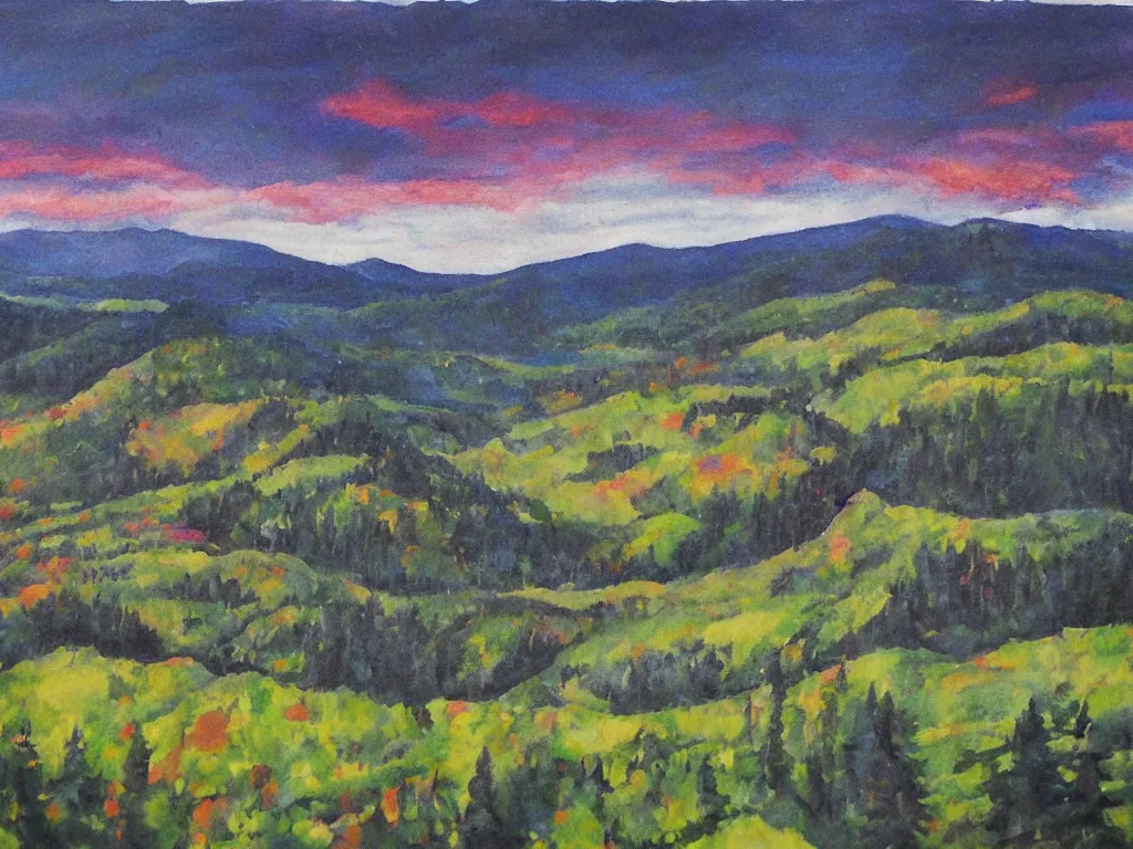 Prompt: the laurentians. artwork by susanne la.