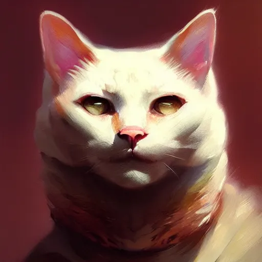 Image similar to humanoid cat feline hybrid, concept art oil painting, portrait ethereal by jama jurabaev, greg rutkowski extremely detailed, brush hard, artstation, soft light