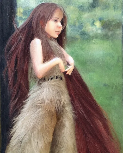 Image similar to a girl with a tail