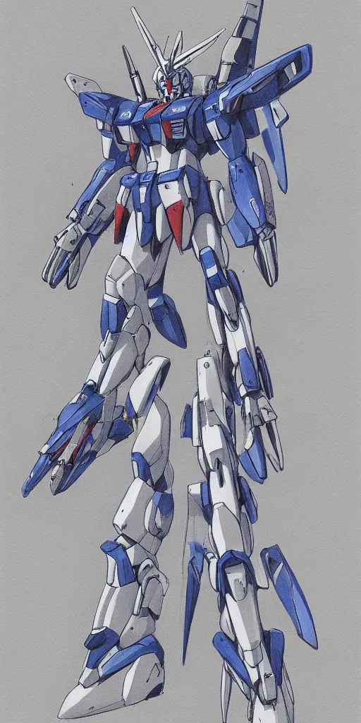 Prompt: Blueprint sketch of a Gundam, by Tyler Edlin