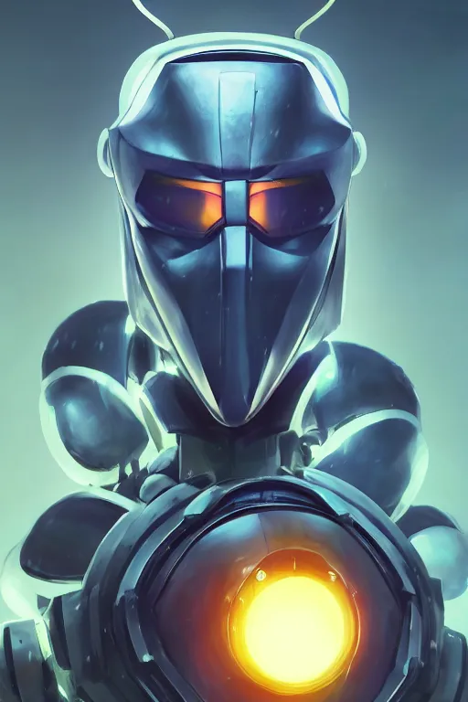 Image similar to epic mask helmet robot ninja portrait stylized as fornite style game design fanart by concept artist gervasio canda, behance hd by jesper ejsing, by rhads, makoto shinkai and lois van baarle, ilya kuvshinov, rossdraws global illumination radiating a glowing aura global illumination ray tracing hdr render in unreal engine 5