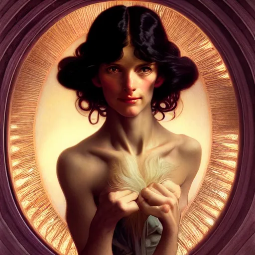 Prompt: a portrait of a gelfling, dark fantasy, medium shot, intricate, elegant, highly detailed, digital painting, volumetric light, artstation, concept art, smooth, sharp focus, illustration, art by Gil Elvgren and Greg Rutkowski and Alphonse Mucha