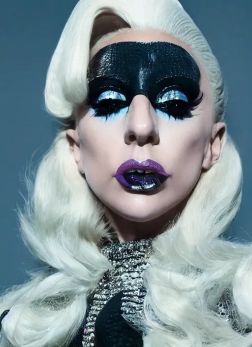 Prompt: lady gaga styled by nick knight posing ,drag themed, vogue magazine, Highly realistic. High resolution. Highly detailed. Dramatic. 8k.4k.