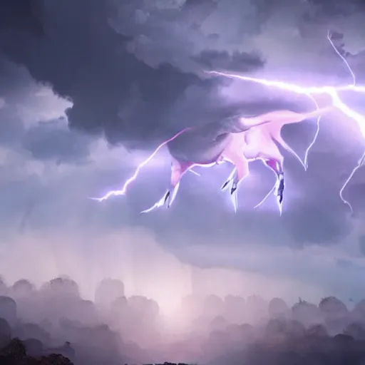 Image similar to bull volume sky concept art pink hyper realistic epic cinematic lightning