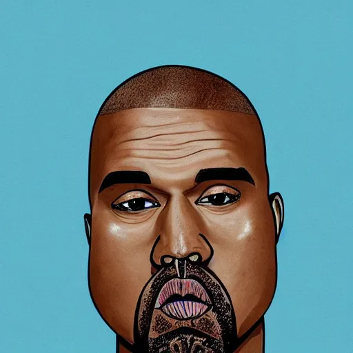 Image similar to kanye west as squidward, photo portrait