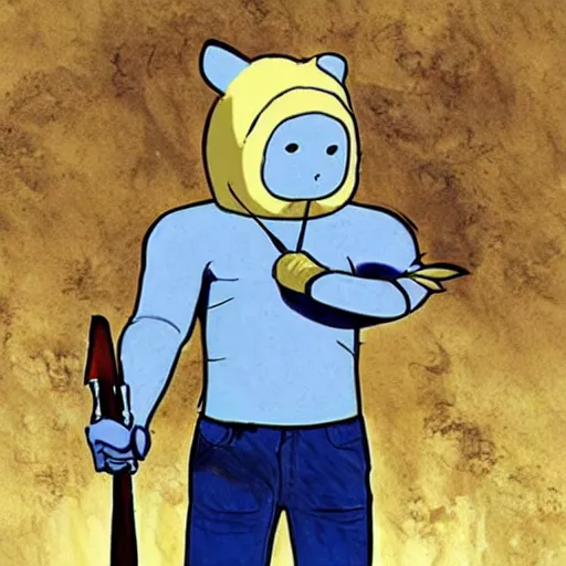 Prompt: finn the human in silent hill