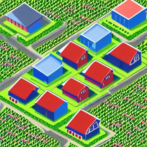 Image similar to isometric knowable barn smpte pattern