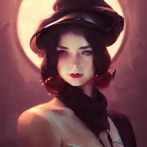 Image similar to portrait of a beautiful dieselpunk woman, by guweiz and wlop and artgerm