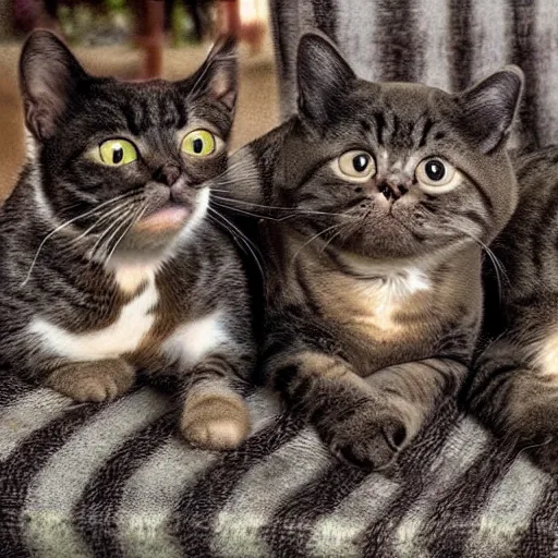 Image similar to a cat with 8 legs and 2 heads ultra realistic hdr