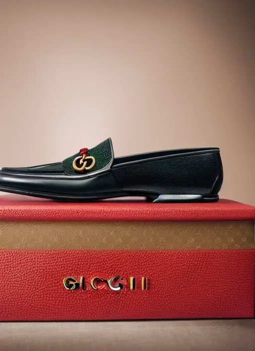 Image similar to hyperrealistic and heavy detailed product photo gucci shoe of albert einstein, in front of white back drop, whole shoe is in picture, leica sl 2 5 0 mm, vivid color, high quality, high textured, real life