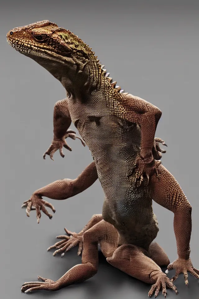 Image similar to A lizard humanoid mma fighter