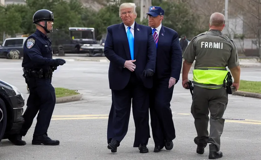 Image similar to trump being arrested by the fbi