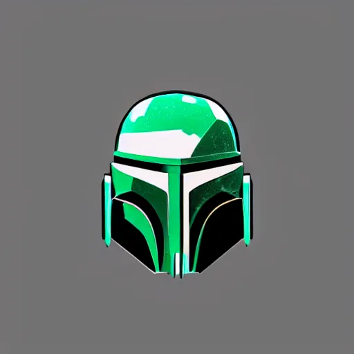 Image similar to vector, low poly, boba fett icon, digitalart, cgstation, artstation