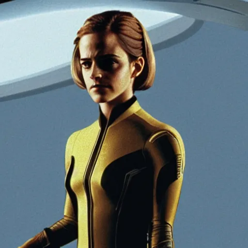 Image similar to Emma Watson starring as Seven of nine, in the tv series startrek voyager