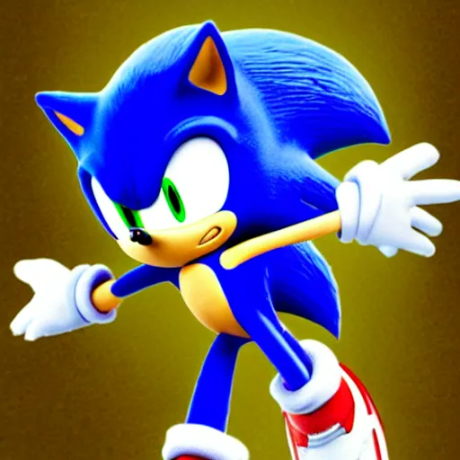 Image similar to Sonic the Hedgehog in purgatory