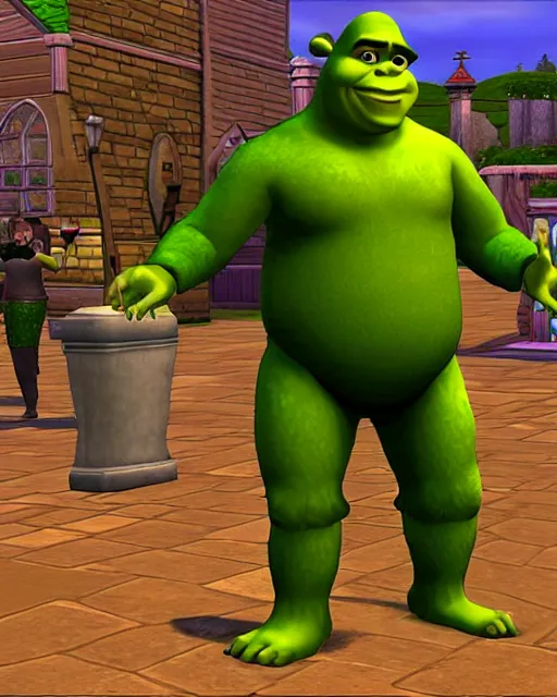 Image similar to shrek in the sims 3 has a problem