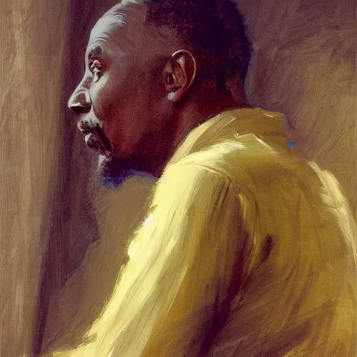 Prompt: a painting of a thinker, thoughtful, focused, visionary, calm, jovial, loving, daddy/fatherly, generous, elder and his on from Kenya by Henry Ossawa Tanner . dramatic angle, ethereal lights, details, smooth, sharp focus, illustration, realistic, cinematic, artstation, award winning, rgb , unreal engine, octane render, cinematic light, macro, depth of field, blur, red light and clouds from the back, highly detailed epic cinematic concept art CG render made in Maya, Blender and Photoshop, octane render, excellent composition, dynamic dramatic cinematic lighting, aesthetic, very inspirational, arthouse.