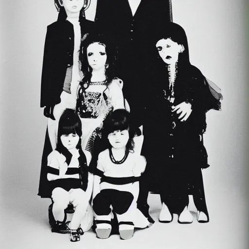 Image similar to haunted 1 9 8 0 s goth family portrait