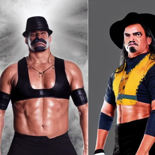 Image similar to pedro sanchez as the wwe undertaker