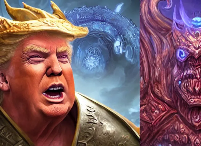 Image similar to donald trump as old god n'zoth in world of warcraft