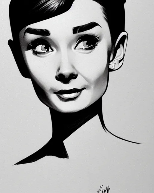 Image similar to full body character concept art of audrey hepburn | | distinct - fine, key visual, realistic shaded perfect face, fine details by stanley artgerm lau, wlop, rossdraws, james jean, andrei riabovitchev, marc simonetti, sakimichan, and jakub rebelka, trending on artstation