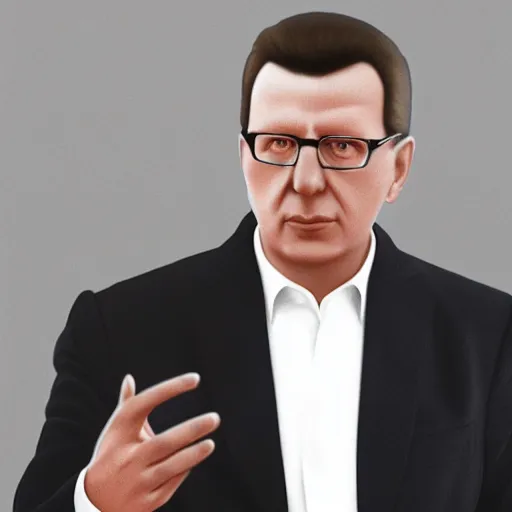 Image similar to serbian president aleksandar vucic in moaq movie, high quality illustration, trending on artstation, octane render, 4 k, pixar rendering,