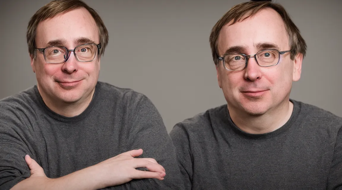 Image similar to portrait of Linus Torvalds, photo product