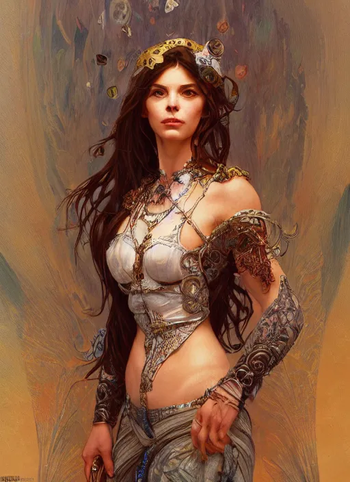 Prompt: a portrait of a woman that is a representation of argentinian culture, buenos aires, fantasy, intricate, highly detailed, digital painting, artstation, concept art, smooth, sharp focus, illustration, art by artgerm and greg rutkowski and alphonse mucha