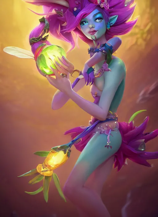 Prompt: fairy neeko, from league of legends, au naturel, hyper detailed, dragon tailed, digital art, trending in artstation, cinematic lighting, studio quality, smooth render, unreal engine 5 rendered, octane rendered, art style by klimt and nixeu and ian sprigger and wlop and krenz cushart