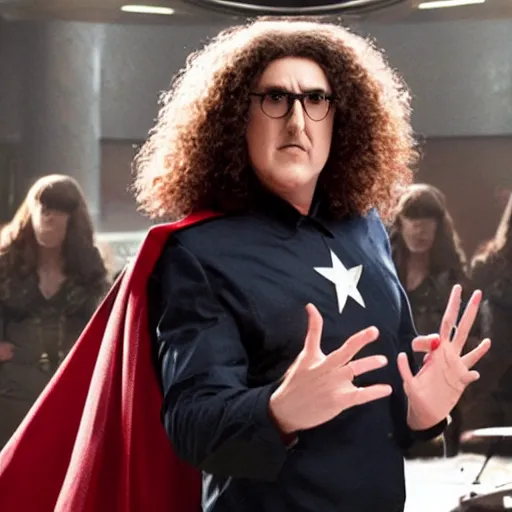 Image similar to weird al in the avengers