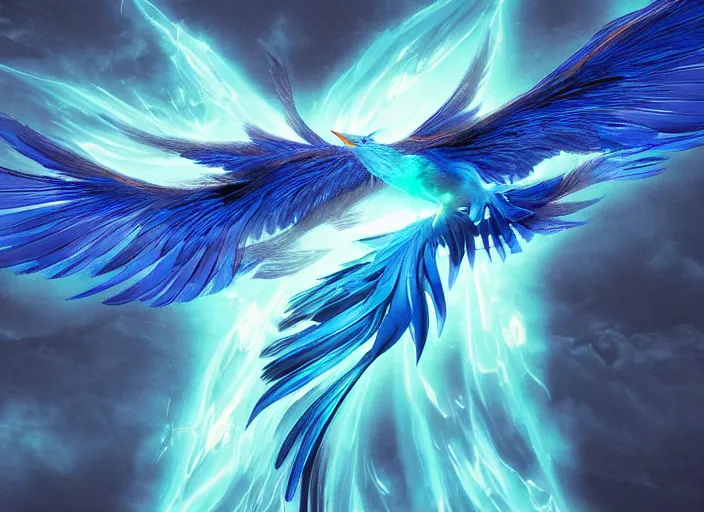 blue phoenix bird real