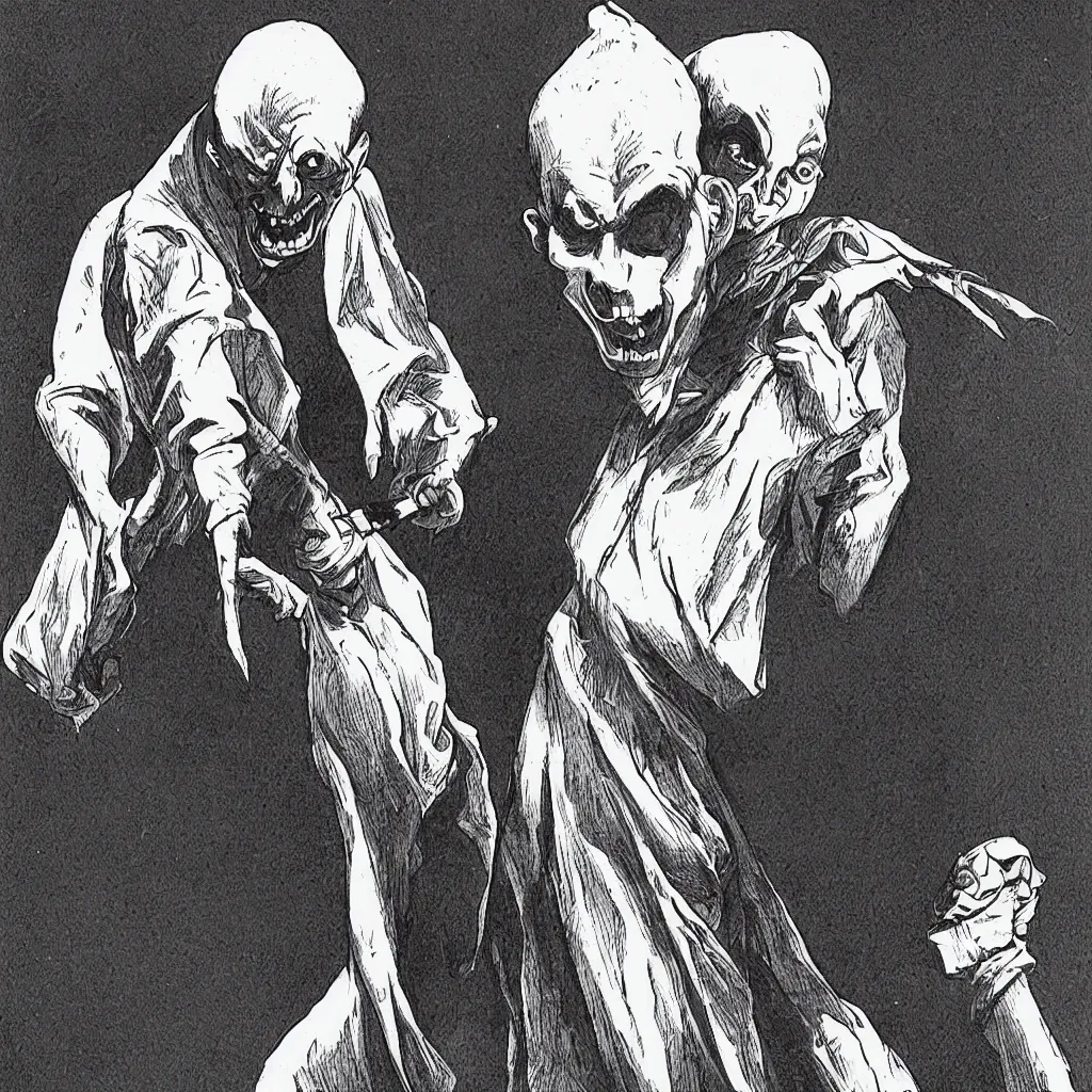 Prompt: nosferatu is playing tennis