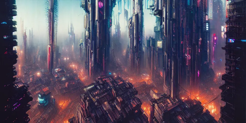 Image similar to cyberpunk city, highly detailed, painting by otto dix and greg rutkowski, 8 k