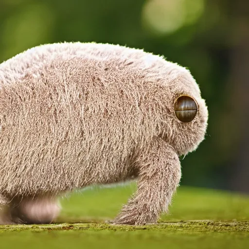 Prompt: Photo of a Large Tardigrade with Fur,