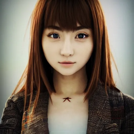 Image similar to a dynamic, epic cinematic 8K HD movie shot of close-up japanese beautiful cute young J-Pop idol actress girl face. Motion, VFX, Inspirational arthouse, at Behance, with Instagram filters