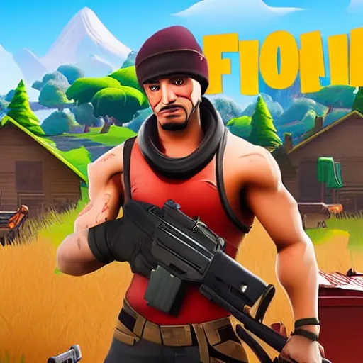 Prompt: rambo in fortnite