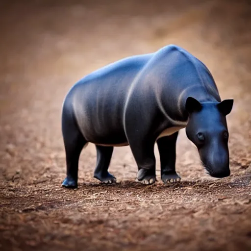 Image similar to tapir and cat hybrid, award winning photo