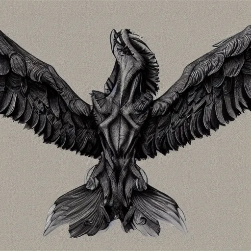 Prompt: intricate gothic stoic winged flight gryphon griffin gargoyl, hyperrealistic