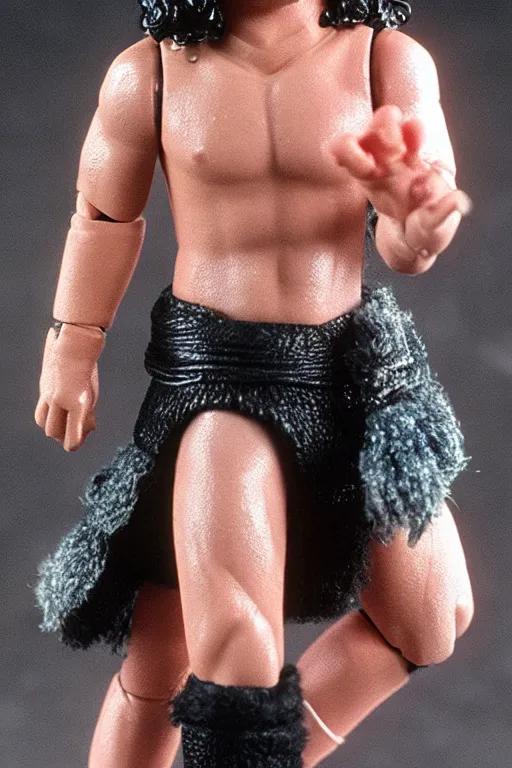 Prompt: jon snow as a 1 9 8 0 s wrestling action figure